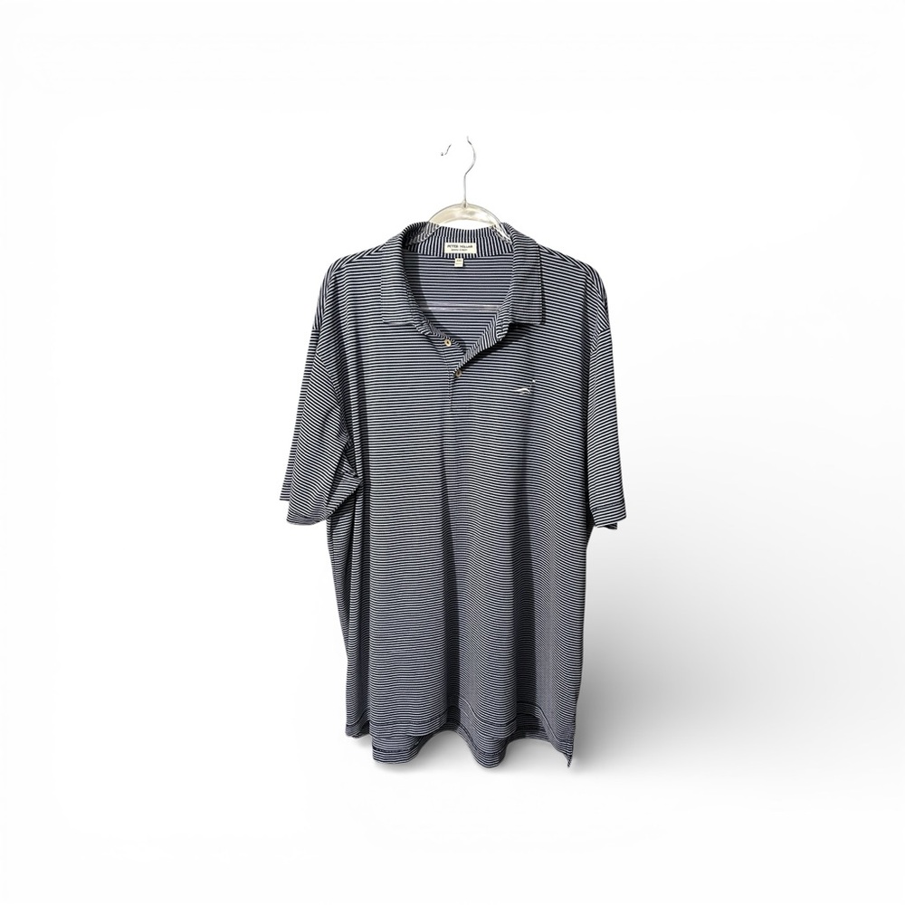 Peter Millar Summer Comfort Blue Striped Polo Shirt Kiva Dunes